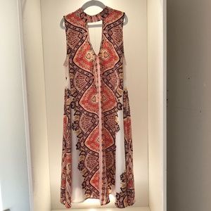 Exotic Sleeveless Halter Midi Dress